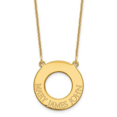 Open Circle with 3 Names Necklace 14k Gold XNA759Y, MPN: XNA759Y,