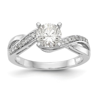 Peg Set Diamond Semi-mount Criss-Cross Engagement Ring 14k White Gold RM2537E-025-WAA, MPN: RM2537E…