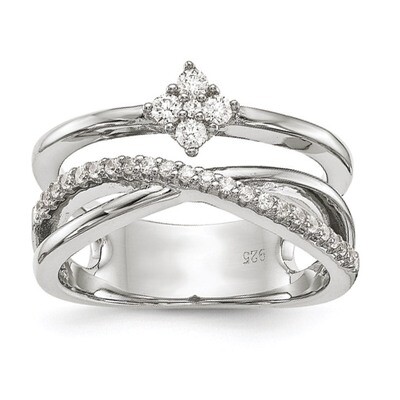 CZ Ring Sterling Silver Polished QR6529-6, MPN: QR6529, 883957833392