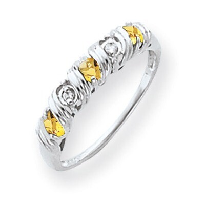 2.75mm Citrine Diamond Ring 14k white Gold Y4719CI/A, MPN: Y4719CI/A, 883957600871