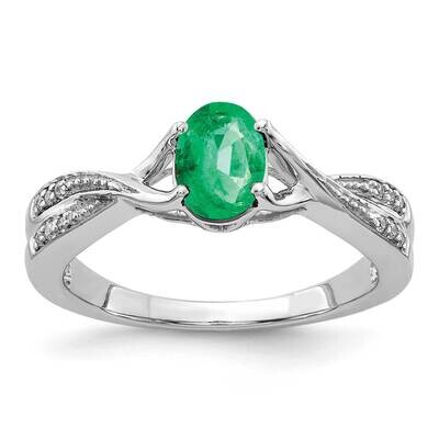 Emerald and Diamond Ring 14k White Gold RM5773-EM-007-WA, MPN: RM5773-EM-007-WA, 883957477510