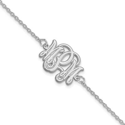 Etched Outline Monogram Bracelet 14k White Gold XNA1266W, MPN: XNA1266W,