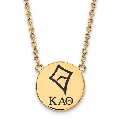 Kappa Alpha Theta Small Enameled Pendant with 18 Inch Chain Gold-plated Silver GP045KAT-18, MPN: GP…