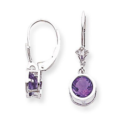 6mm Amethyst Leverback Earrings 14k White Gold XLB101WAM, MPN: XLB101WAM, 883957118277