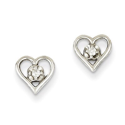 Diamond Heart Earrings 14k White Gold XE838WAA, MPN: XE838WAA, 883957104157