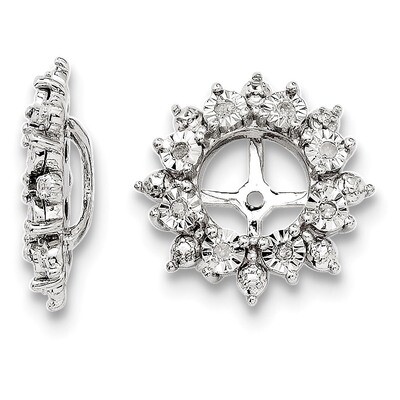 Diamond Earring Jacket Sterling Silver Rhodium QJ121, MPN: QJ121, 191101384875