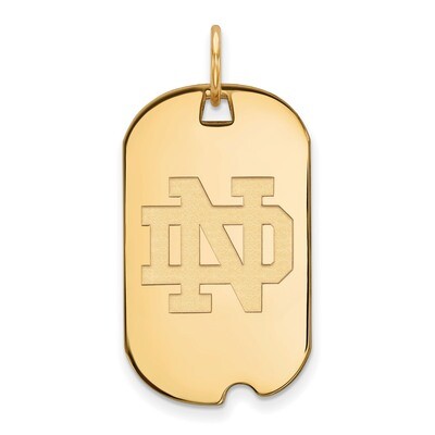 University of Notre Dame Small Dog Tag Gold-plated Sterling Silver GP026UND, MPN: GP026UND, 1911011…