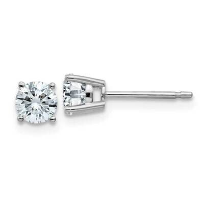 3/4ct. 4.5mm Round D E F Pure Light Moissanite Earrings 14k White Gold WG326-7MP, MPN: WG326-7MP, 1…