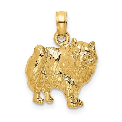 Polished Pomeranian Dog Charm 14k Gold 2-D K6478, MPN: K6478, 637218000852