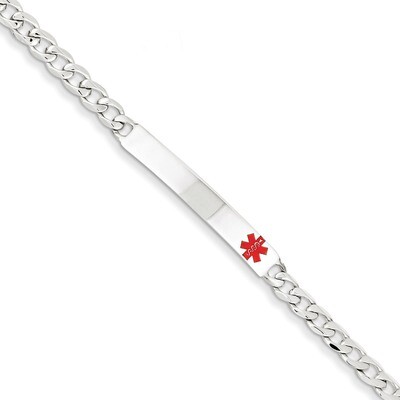 8.5 Inch Medical Curb Link ID Bracelet Sterling Silver Polished XSM166-8.5, MPN: XSM166-8.5, 883957…