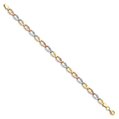 Leslie&#39;s Bracelet 10k Gold Tri-color Polished Diamond-cut HB-10LF596-7.5, MPN: 10LF596-7.5, 1911019…