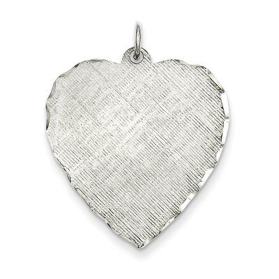 Heart Patterned Disc Charm Engravable Sterling Silver QM479/18, MPN: QM479/18, 883957490304
