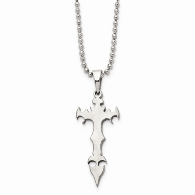 Cross Dagger Pendant 22 Inch Necklace Stainless Steel SRN417-22 by Chisel, MPN: SRN417-22, 88677403…