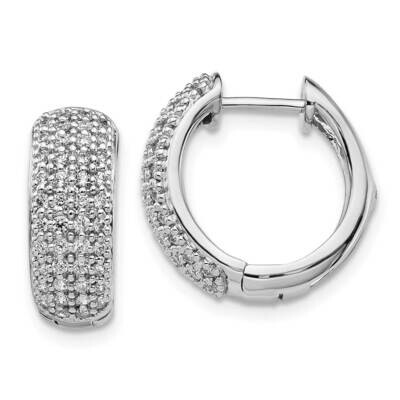 Hinged Hoop Earrings 14k White Gold Diamond EM5376-062-WA, MPN: EM5376-062-WA, 191101380464