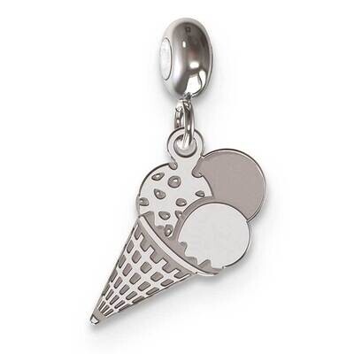 Memi Ice Cream Cone Charm Sterling Silver Rhodium-plated ME154-SS, MPN: ME154-SS,