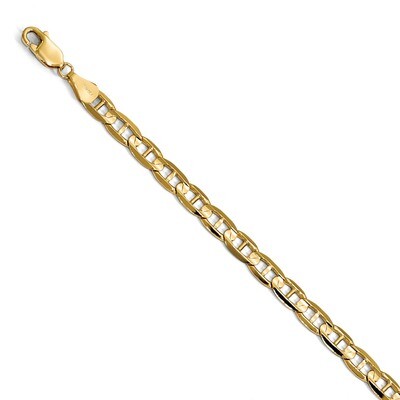 Leslie&#39;s 5.25mm Concave Anchor Chain 7 Inch 14k Gold HB-1317-7, MPN: 1317-7, 191101849527
