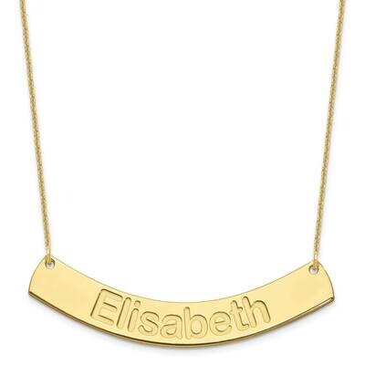 Polished Curved Arial Rounded Bar Necklace 10k Gold Large 10XNA1244Y, MPN: 10XNA1244Y,