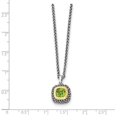 Peridot Necklace Sterling Silver &amp; 14k Gold QTC1477, MPN: QTC1477, 191101465963