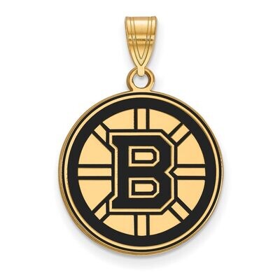 Boston Bruins Large Enamel Pendant Gold-plated Silver GP029BRI, MPN: GP029BRI, 886774744148