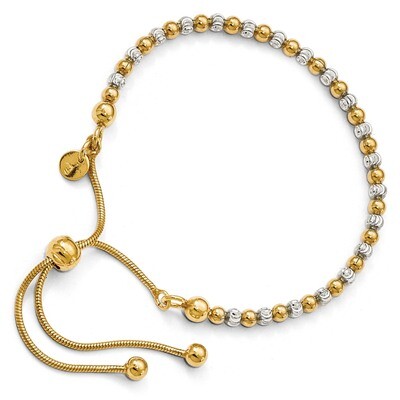 Leslie&#39;s Diamond-cut Adjustable Bracelet Sterling Silver Gold-plated HB-QLF592, MPN: QLF592, 886774…