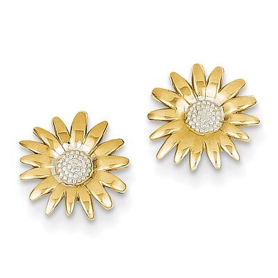 Mini Daisy Post Earrings 14K Gold &amp; Rhodium TM735, MPN: TM735, 886774761633