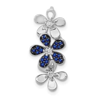 Sapphire 3 Flowers Pendant 14k White Gold Diamond PM4044-SA-009-WA, MPN: PM4044-SA-009-WA, 88395767…