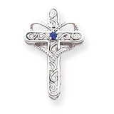 1 Birthstone Filigree Mothers Cross Pendant 14k White Gold Polished XMP6/1, MPN: XMP6/1, 8839573792…