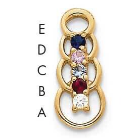 5 Synthetic Stone Family Pendant 14k Gold XMP51/5SY, MPN: XMP51/5SY, 883957142579