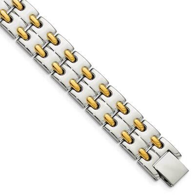 Yellow IP-plated 8.5 Inch Bracelet Stainless Steel Polished SRB160-8.75 by Chisel, MPN: SRB160-8.75…