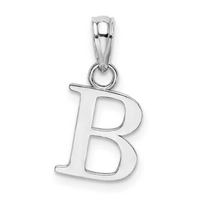 B Block Initial Charm 14k White Gold Polished K6423WB, MPN: K6423WB, 637218161393