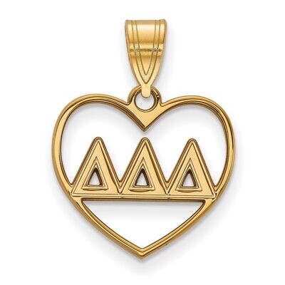 Delta Delta Delta Heart Pendant Gold-plated Silver GP008DDD, MPN: GP008DDD, 886774907000
