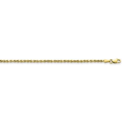2.25mm Semi-Solid Diamond-Cut Rope Chain 24 Inch 10k Gold 10DH016-24, MPN: 10DH016-24, 191101728167