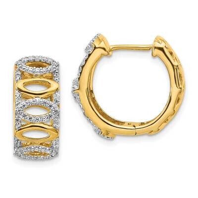 Fancy Hoop Earrings 14k Gold Diamond EM3886-045-YA, MPN: EM3886-045-YA, 883957374512