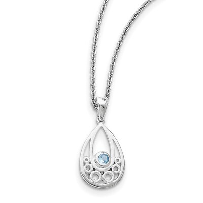 Blue Topaz Necklace Sterling Silver QW339-18, MPN: QW339-18, 886774968827