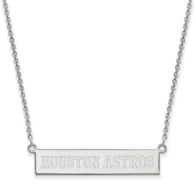 MLB Houston Astros Small Bar Necklace Sterling Silver Rhodium-plated SS027AST-18, MPN: SS027AST-18,…