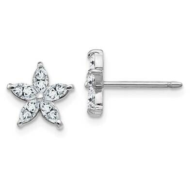 Flower D E F Pure Light Moissanite Earrings 14k White Gold EM4463-070-WMP, MPN: EM4463-070-WMP, 191…
