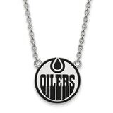 Edmonton Oilers Large Enamel Pendant with Chain Necklace Sterling Silver SS013OIL-18, MPN: SS013OIL…