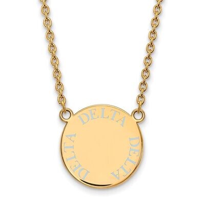 Delta Delta Delta Small Enameled Pendant with 18 Inch Chain Gold-plated Silver GP015DDD-18, MPN: GP…