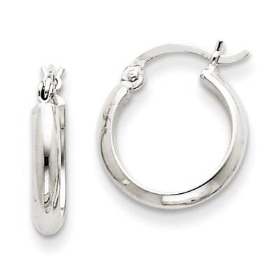 Polished Hoop Earring 14k White Gold TC648, MPN: TC648, 883957290195