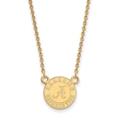 University of Alabama Small Pendant with Chain Necklace Gold-plated Silver GP054UAL-18, MPN: GP054U…
