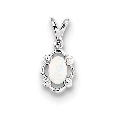 Opal &amp; Diamond October Pendant Sterling Silver QBPD21OCT, MPN: QBPD21OCT, 883957495415