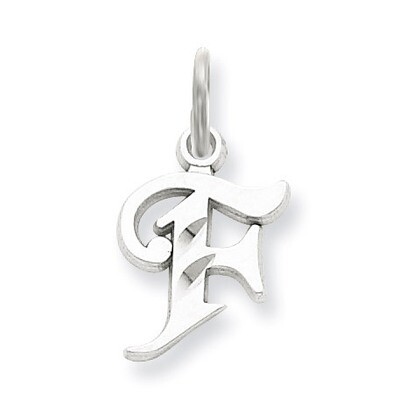 Diamond-cut Initial F Charm 14k White Gold WCH139-F, MPN: WCH139-F, 883957130590