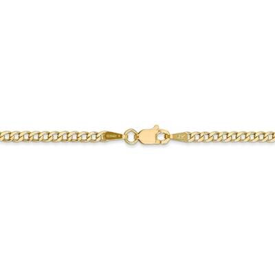 28 Inch 2.5mm Semi-Solid Curb Link Chain 14k Yellow Gold BC124-28, MPN: BC124-28, 191101905346