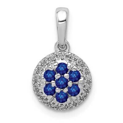 .28 Sapphire Circle Pendant 14k White Gold Diamond PM5255-SA-010-WA, MPN: PM5255-SA-010-WA, 8839579…