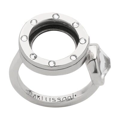 Nikki Lissoni Interchangeable Open Ring with Swarovski Stones Silver-plated Size 7 R1006S7, MPN: R1…