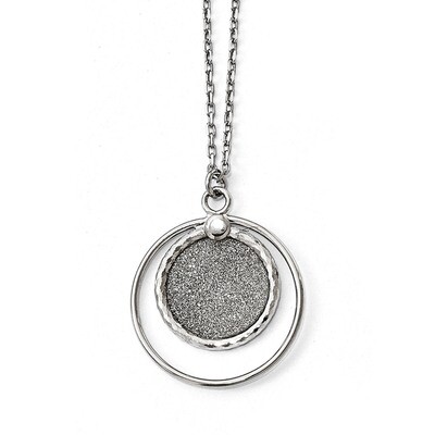 Leslie&#39;s Laser Textured with 1 inch Extender Necklace 17 Inch Sterling Silver HB-QLF663-17, MPN: QL…