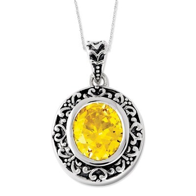 Diamond Old Friends Are Golden 18 Inch Necklace Sterling Silver Antiqued QSX450, MPN: QSX450, 88677…