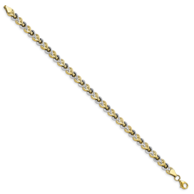 Leslie&#39;s Bracelet 10k Gold Rhodium-plated Polished Diamond-cut HB-10LF597-7.5, MPN: 10LF597-7.5, 19…