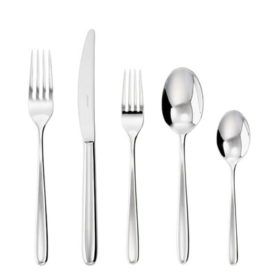 Sambonet hannah 5 piece place setting solid handle - silverplated on 18/10 stainless steel, MPN: 52…