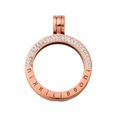 Nikki Lissoni Rose Gold-Plated Pendant with Swarovski Stones 25mm Coin Holder P09RGS, MPN: P09RGS, …